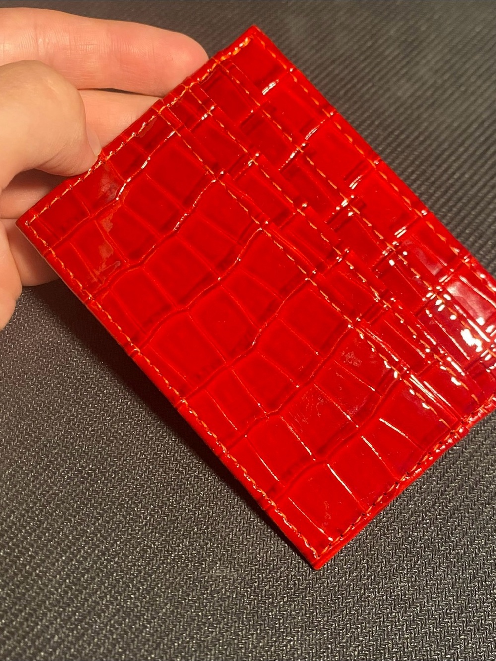 Red Crocodile Scale Wallet